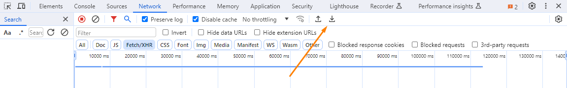 Экспорт HAR в Chrome