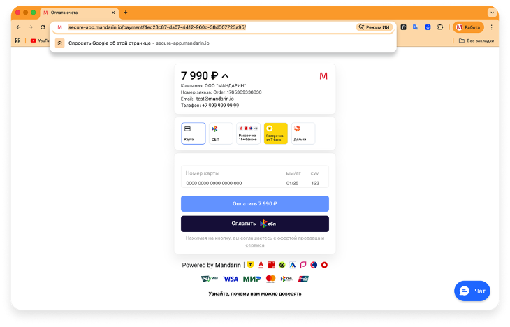 Настройки счетов: способы оплаты и дополнительные параметры